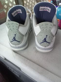 Air Jordan 4 Sneakers White Grey Navy