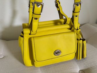 New Coach Yellow Leather Satchel shoulder bag / purse