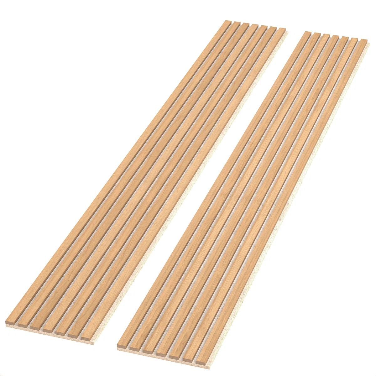 106” L x 12.6” W - 3D Acoustic Soundproof Wood Slat Wall Panel - Decorative Shiplap, Acoustic Wall Tile (Set of 2)