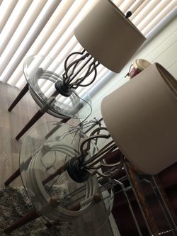 Lamps and table
