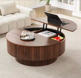 Fluted Round Lift Top Coffee Table - H35N