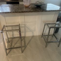 Counter Height Bar Stools Set of 2, Clear Bar Stools for Kitchen Island Set of 2, Transparent Acrylic Barstools with Metal Brackets, Ideal for Kitchen