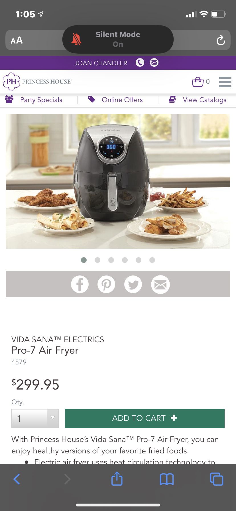 Air Fryer Princess House for Sale in Fontana, CA - OfferUp