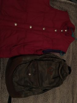 True religion backpack and vest