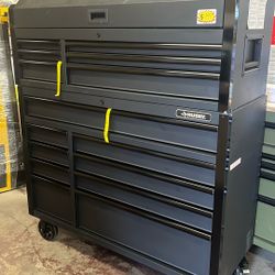 Husky Tool Storage 52 in. W x 20 in. D Heavy Duty Rolling Tool Chest Combo in Matte Black