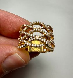 14K Gold Diamond Ring – 11 Grams – Elegant Multi-Row Design