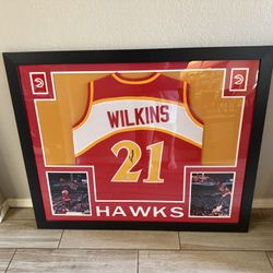 Dominique Wilkins Custom Framed Autographed Jersey 