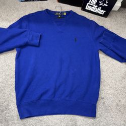 Polo Ralph Lauren Blue Fleece Sweater Pullover 