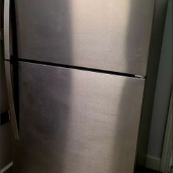 Whirlpool Top Freezer Refrigerator Stainless Steel - Gently Used