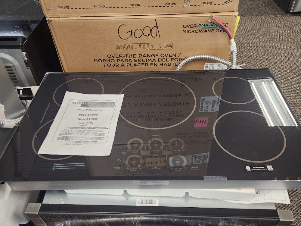 36 in. 5 Burner Element Smart Induction Touch Control Cooktop in Black