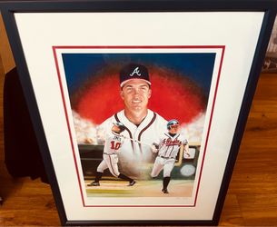 Chipper Jones autographed Atlanta Braves litho art print custom framed