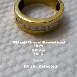 18kt gold Channel diamond band 