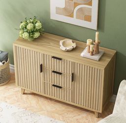 47.2" W Storage Cabinet With 3 Drawers FLUTED