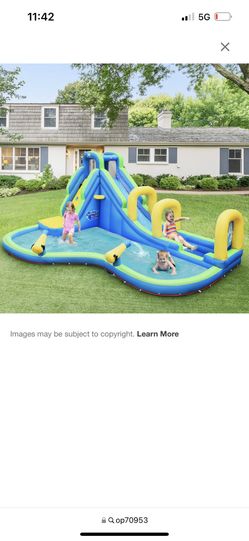 Costway Inflatable Water Slide Kids Bounce House Castle Splash Pool Without Blower