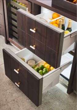 Monogram two-drawer under counter stainless steel refrigerator