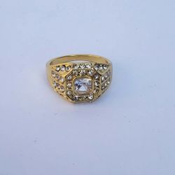 Fashion 18K Solid Yellow Gold Ring Size 12