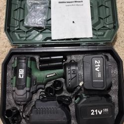 PROSTOMER 800Nm Impact Wrench with 7 impact sockets and two LITHIUM ION batteries/see discription 👍