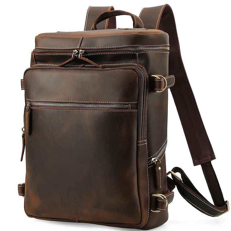 15.6” Laptop Grain Leather Backpack