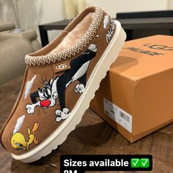 Sizes 8M & 10M UGG Tasman Slipper Palace x Looney Tunes Chestnut