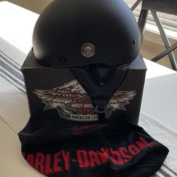 Harley Davidson Black Half Helmet DOT approved Thumbnail