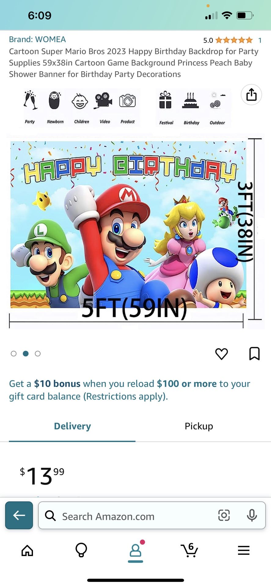 Mario bros Back Drop 5x3