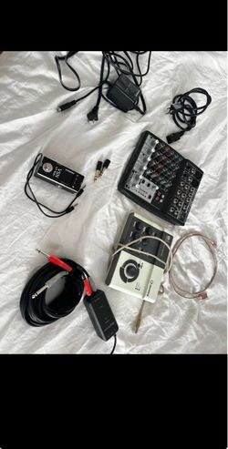 Audio Equipment Bundle (mixer, interface, tuner, cables, iRig)