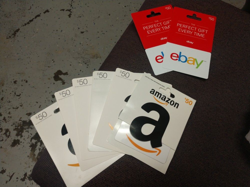 300$ amazon + 100$ ebay cards with receipt ! TRADE ONLY