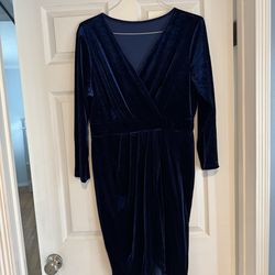 Dark blue velvet dress
