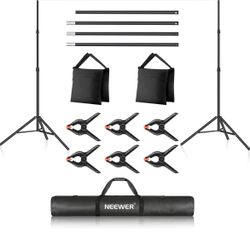 Neewer Photo Studio Backdrop Support System, 10ft/3m Wide 6.6ft/2m High Adjustable Background Stand 