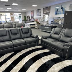 Black Sofa & Loveseat 4x Recliners