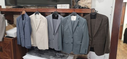 EXPRESS FULL Suits  complete pants and blazer 5 different colors Size 36S  pants fits 29 to 30 each $60 take all 5for $250 used  like new clean