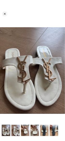 Ysl white sandals