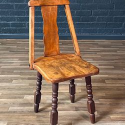 Californian Monterey Spanish Revival Maple Side Chair w/ Turned Legs, c.1920's - Delivery Available 