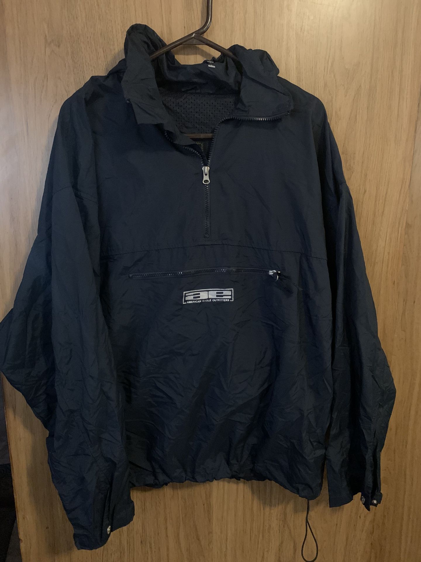 New American Eagle Outfitters Bomber Jacket Blue With Zippers XI
