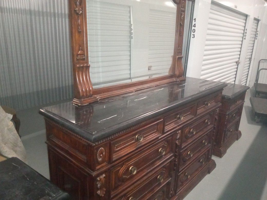 Solid Wood Marble Top