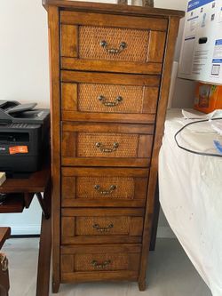 Rattan 6 drawer chest