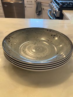 Set of 4 Speckled Ceramic Pasta Bowls