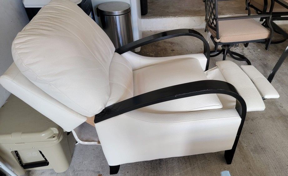 Beautiful White Leather Recliner