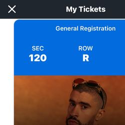 Bad Bunny Most Wanted Tour( X2) $900 For 2x Tickets 