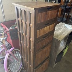 Tall Wooden Drawers Cabinet