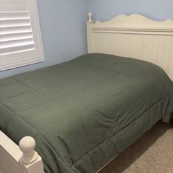 White Bed Frame + Dresser Set