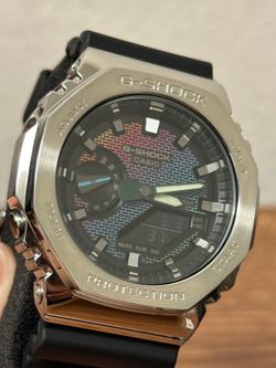 Casio G-Shock GM-2100RW-1A G-Steel Rainbow Brick Wall Men’s Analog Digital Watch