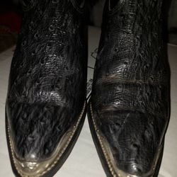 Cowboy Boots Leather Ostrich  7 1/2