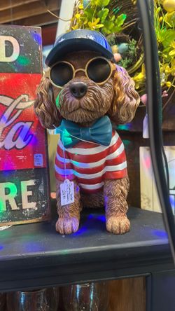 Dog statue decor