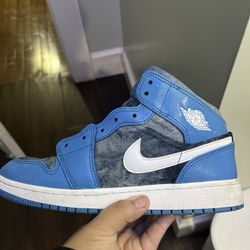 Jordan 1 Mid Gs Washed Denim