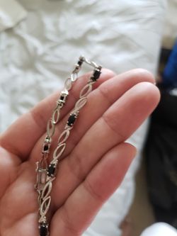 Silver sapphire bracelet