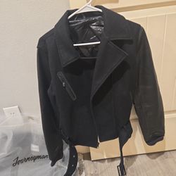 Nike Leather And Wool Jacket. M