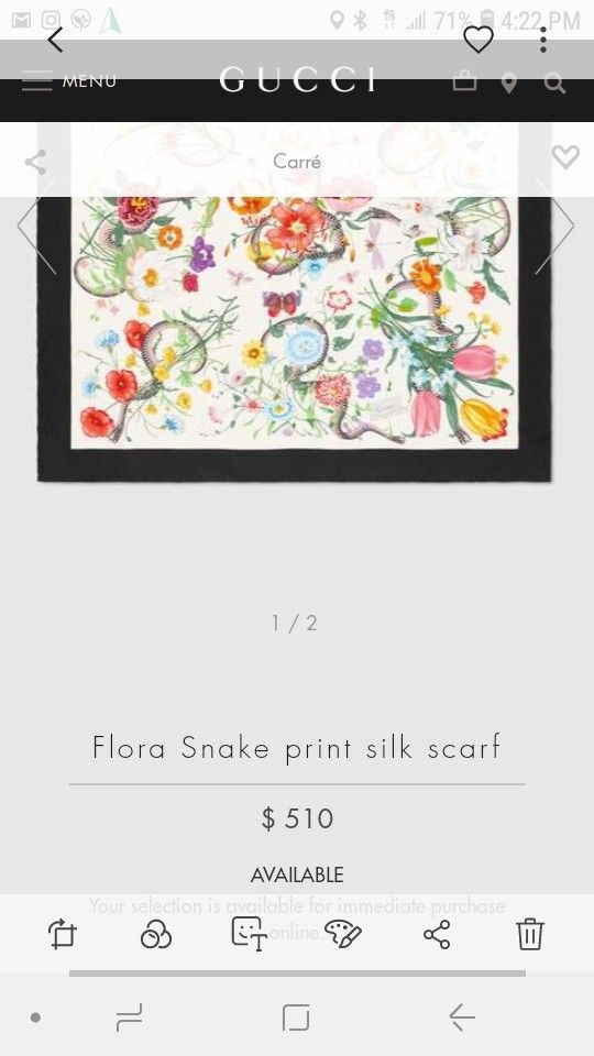 Gucci silk scarf