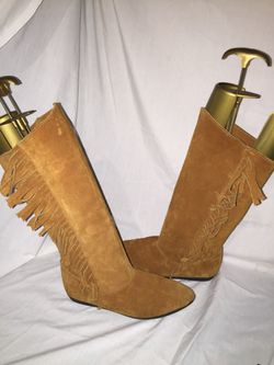 Rinaldo roselli fringe moccasin boots size 7