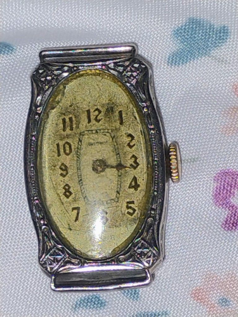 1928 Bulova "Laurel" 14k Rolled Gold Plate Mechanical Ladies Watch, Art Deco, Vintage
